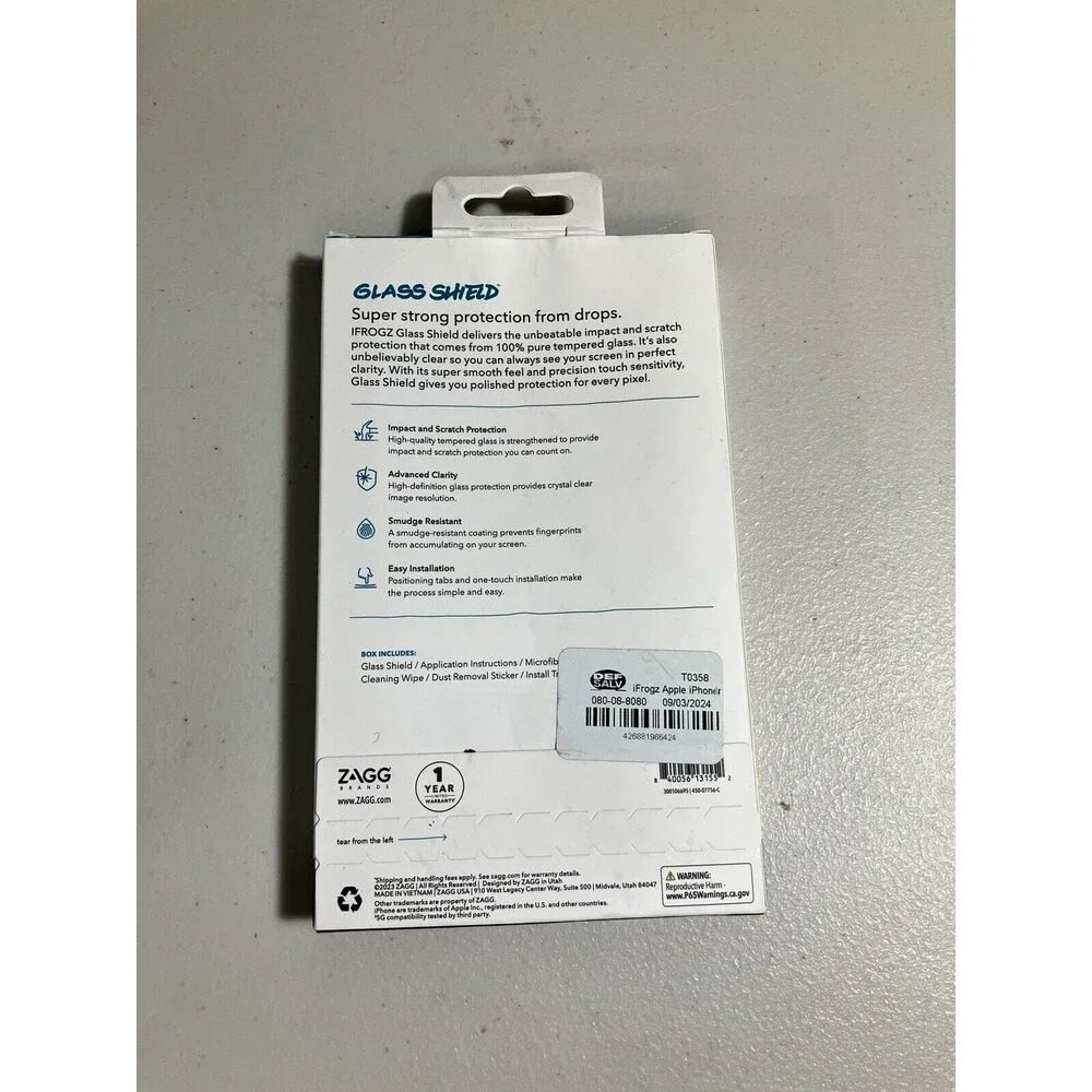 iFrogz Apple iPhone 12/12 Pro Glass Shield Screen Protector